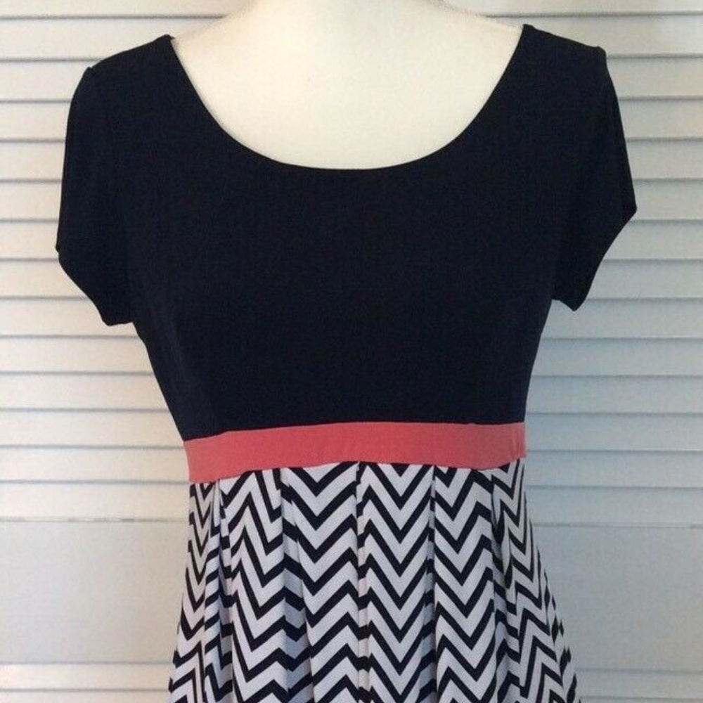 NWT Enfocus Studio Dress Black And White Chevron